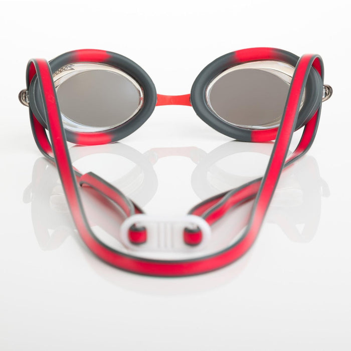 Occhialini da Nuoto Racer Titanium Grigio-Rosso Lenti Specchiate Oro Zoggs 461112GYRDMGD