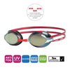 Occhialini da Nuoto Racer Titanium Grigio-Rosso Lenti Specchiate Oro Zoggs 461112GYRDMGD