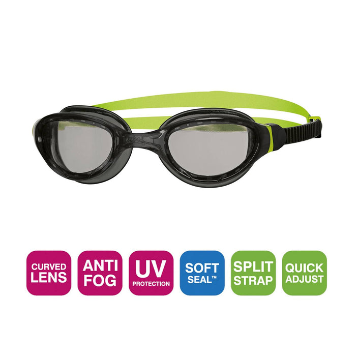 Lunettes de natation Phantom 2.0 Junior Noir-Vert verres fumés Zoggs 461312BKBLTSM