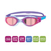 Occhialini da nuoto Phantom Elite Mirror Junior Rosa-Blu Lenti specchiate rosse Zoggs 461316PKBLMRD