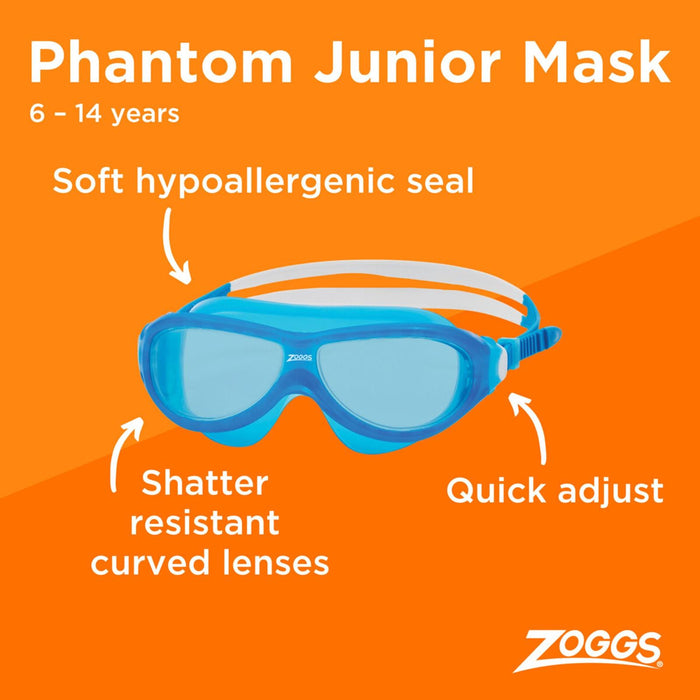 Masque de natation Phantom Junior Rose-Blanc verres teintés bleus Zoggs 461317PKWHTBL
