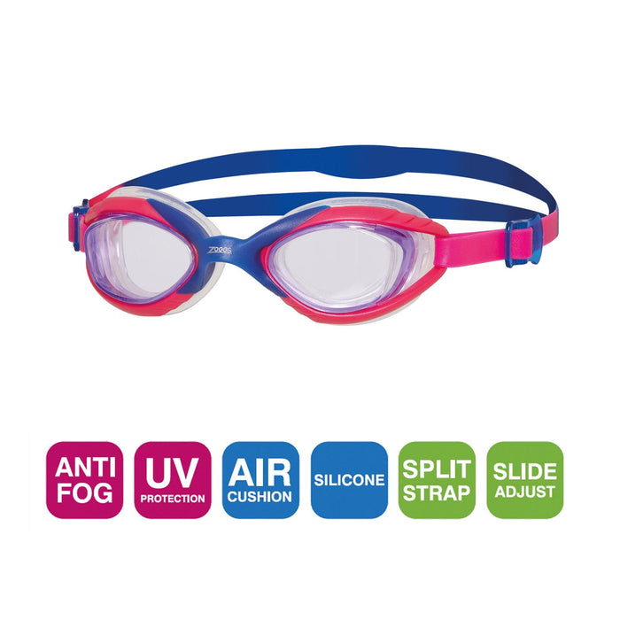 Occhialini da nuoto Sonic Air 2.0 Junior Blu-Rosa Lenti tonalizzate viola Zoggs 461325BLPKTPU