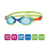 Lunettes de natation Sonic Air 2.0 Junior Vert-Bleu verres teintés bleus Zoggs 461325GNBLTBL