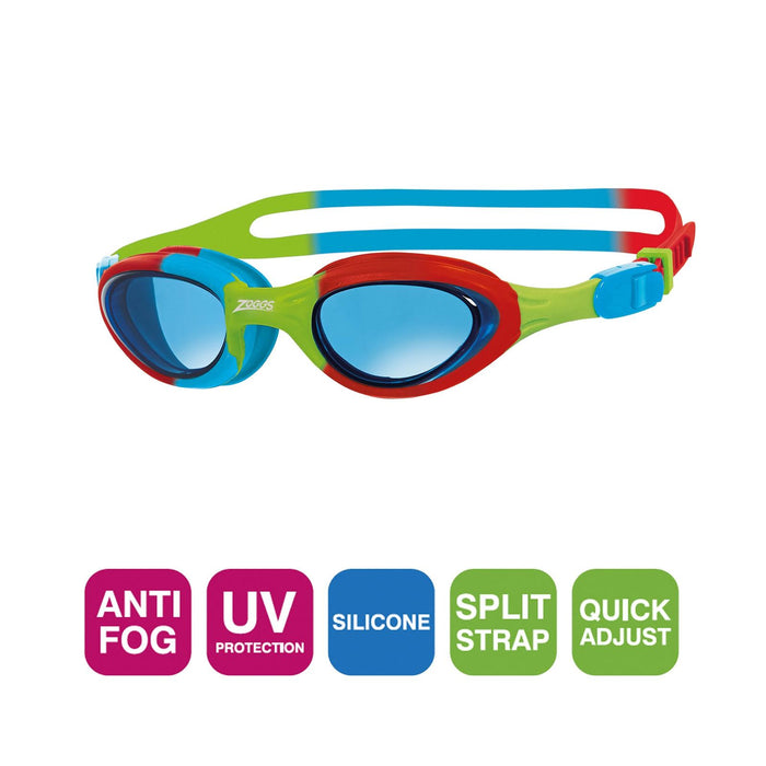 Lunettes de natation Super Seal Junior Rouge-Bleu verres teintés bleus Zoggs 461327RDBLTBL