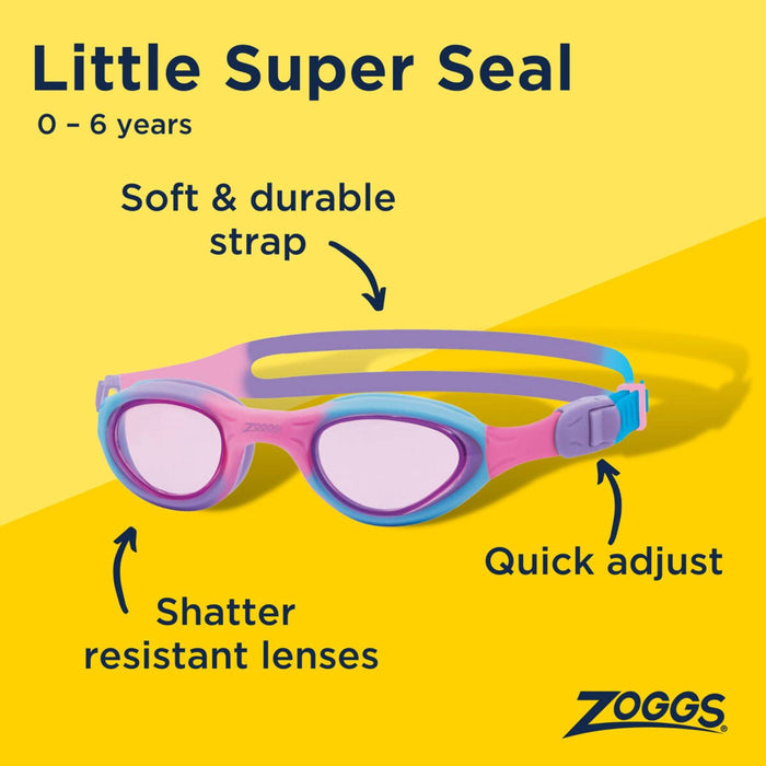 Lunettes de natation Little Super Seal Enfants Rose-Violet verres teintés roses Zoggs 461419PKPUTPK
