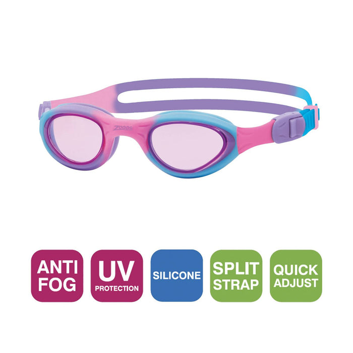 Lunettes de natation Little Super Seal Enfants Rose-Violet verres teintés roses Zoggs 461419PKPUTPK