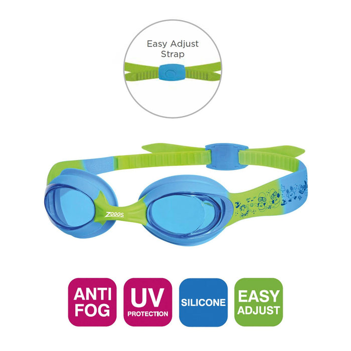 Lunettes de natation Little Twist Enfant Bleu-Vert verres teintés bleus Zoggs 461421BLGNTBL