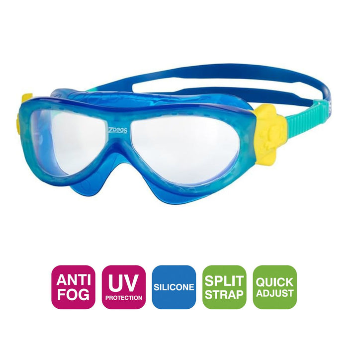 Maschera da nuoto Phantom Bambini Blu-Turchese Zoggs 461423BLTQCLR