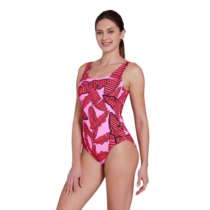 Maillot de bain une pièce Ecofeel Scoopback Awaken-Rose Taille 42 Zoggs 462376AWAK42