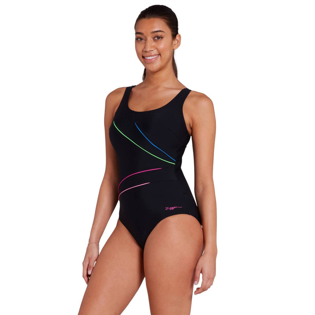 Maillot de bain 1 pièce Macmaster à dos arrondi réglable Prism Geo Taille 40 Zoggs 462412PRIS40