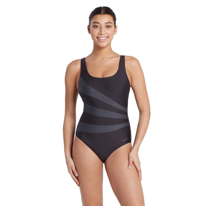 Maillot de bain 1 pièce Sandon Scoopback Femme Noir Taille 38-L Zoggs 462553BK38