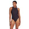 Maillot de bain une pièce Cable Zipped Hi Neck Femme Noir Taille 32-XS Zoggs 462554BK32