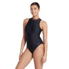 Maillot de bain une pièce Cable Zipped Hi Neck Femme Noir Taille 34-S Zoggs 462554BK34