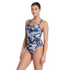 Maillot 1 pièce Marble Powerback Femme Noir-Blanc Taille 34-S Zoggs 462569BK34