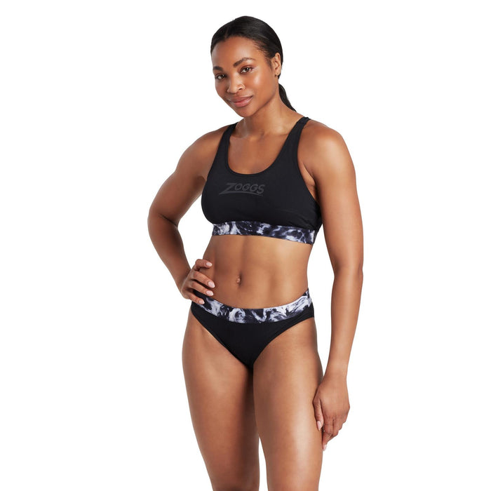 Maillot 2 pièces Marble Actionback Noir-Blanc Taille 30-XXS Zoggs 462571BK30