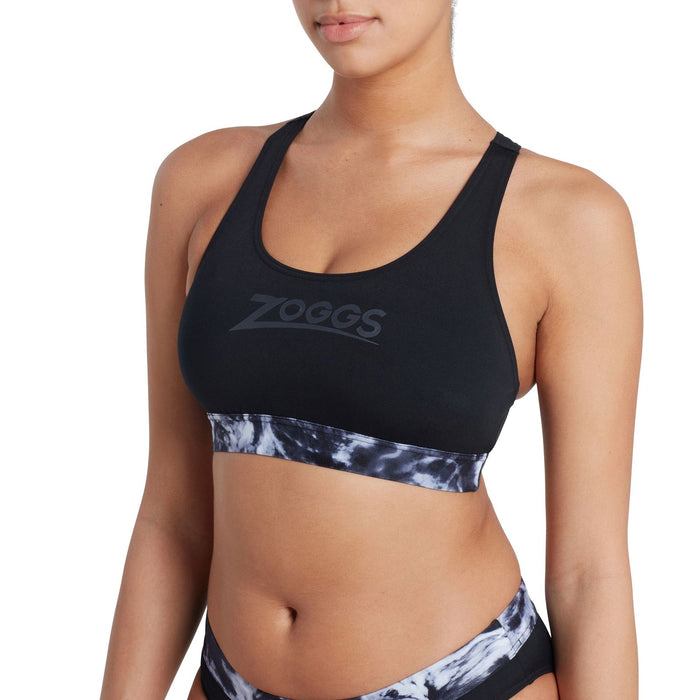 Maillot 2 pièces Marble Actionback Noir-Blanc Taille 32-XS Zoggs 462571BK32