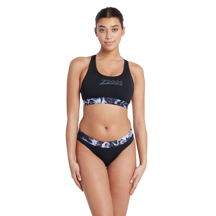 Maillot 2 pièces Marble Actionback Noir-Blanc Taille 32-XS Zoggs 462571BK32