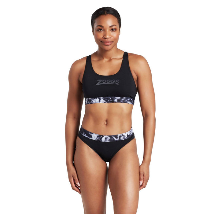 Maillot de bain deux pièces Marble Actionback noir-blanc Taille 40-XL Zoggs 462571BK40