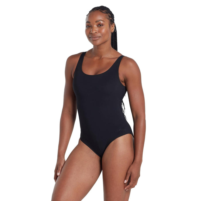 Maillot de bain 1 pièce dos arrondi à doublure argentée Noir Taille 32-XS Zoggs 462577BK32
