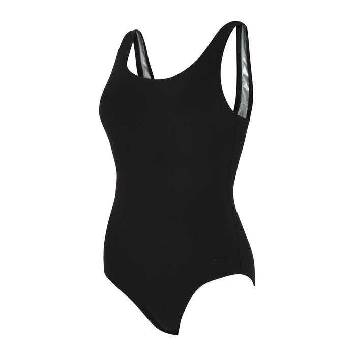 Maillot de bain 1 pièce dos arrondi à doublure argentée Noir Taille 44-XXXL Zoggs 462577BK44