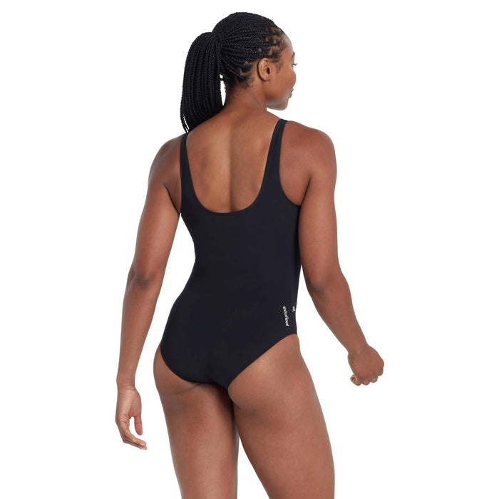Maillot de bain 1 pièce dos arrondi à doublure argentée Noir Taille 46-4XL Zoggs 462577BK46