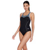 Maillot de bain une pièce Tokyo Iceback noir-gris Taille 46-4XL Zoggs 462580BKGY46