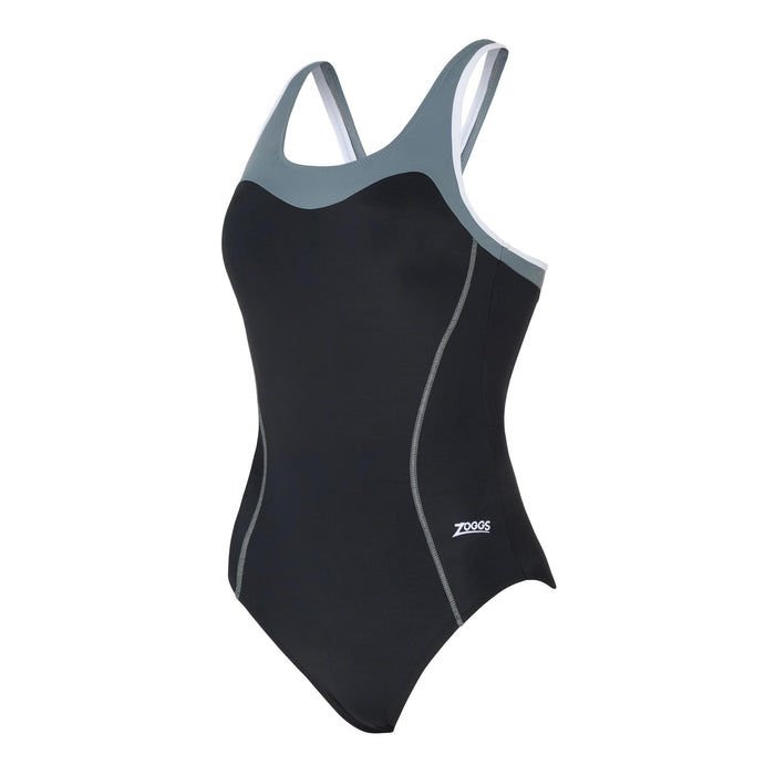 Maillot de bain une pièce Tokyo Iceback noir-gris Taille 50-6XL Zoggs 462580BKGY50