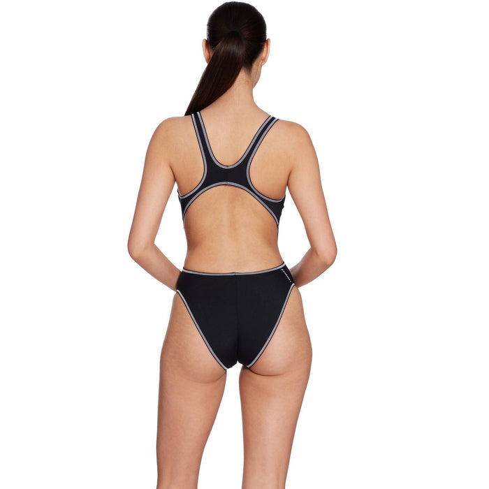 Maillot de bain une pièce Melbourne Haxback Noir-Blanc Taille 34-S Zoggs 462585BKWH34