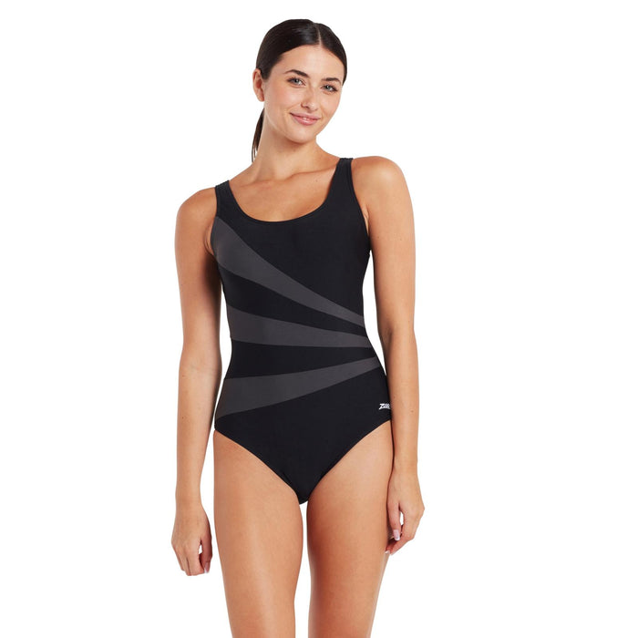 Maillot de bain 1 pièce Sandon à dos arrondi réglable Femme Noir Taille 40-XL Zoggs 462586BK40