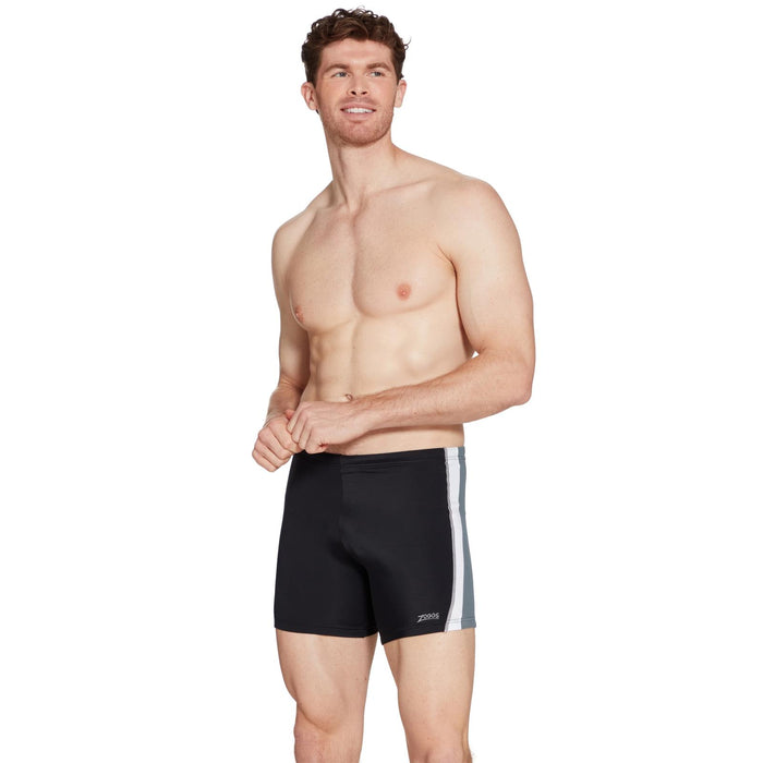 Boxer de bain à jambe carrée Toronto Hip Racer 32 Homme Noir-Gris Taille 34-L Zoggs 462932BKGY34