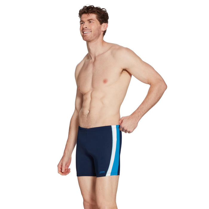 Boxer de bain à jambe carrée Toronto Hip Racer 32 Homme Bleu marine-Bleu clair Taille 40-XXXL Zoggs 462932NVLB40