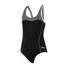 Maillot de bain une pièce Tokyo Iceback Fille Noir-Gris Taille 26-6A Zoggs 463315BKGY26