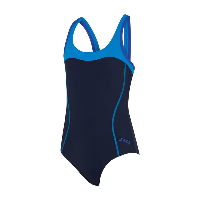 Maillot de bain une pièce Tokyo Iceback Fille Marine-Bleu clair Taille 28-8A Zoggs 463315NVLB28