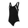 Maillot de bain 1 pièce Sydney dos en U Fille Noir-Blanc Taille 34-14A Zoggs 463316BKWH34