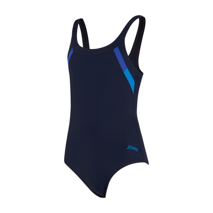 Maillot de bain 1 pièce Sydney dos en U Fille Marine-Bleu clair Taille 26-6A Zoggs 463316NVLB26