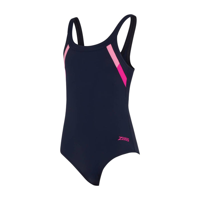 Maillot de bain 1 pièce Sydney dos en U Fille Marine-Rose Taille 32-12A Zoggs 463316NVPK32