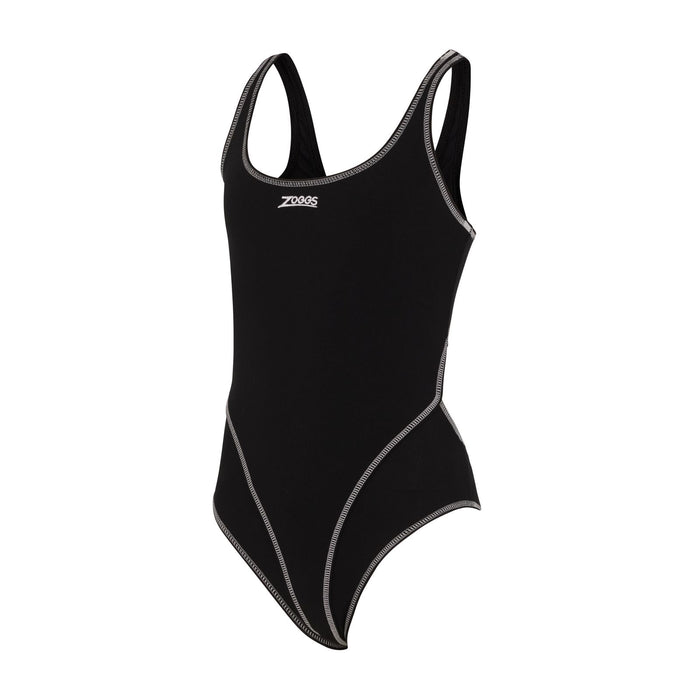 Maillot de bain 1 pièce Melbourne Haxback Fille Noir-Blanc Taille 30-10A Zoggs 463317BKWH30