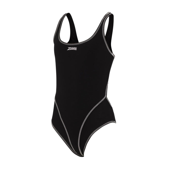 Maillot de bain 1 pièce Melbourne Haxback Fille Noir-Blanc Taille 32-12A Zoggs 463317BKWH32