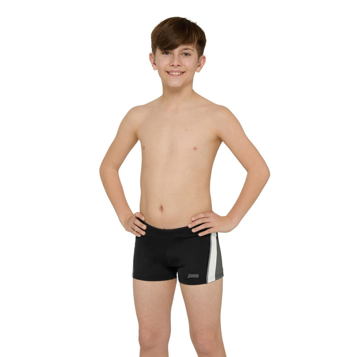 Boxer de bain Toronto Hip Racer 21 Garçon Noir-Gris Taille 27-12A Zoggs 463484BKGY27