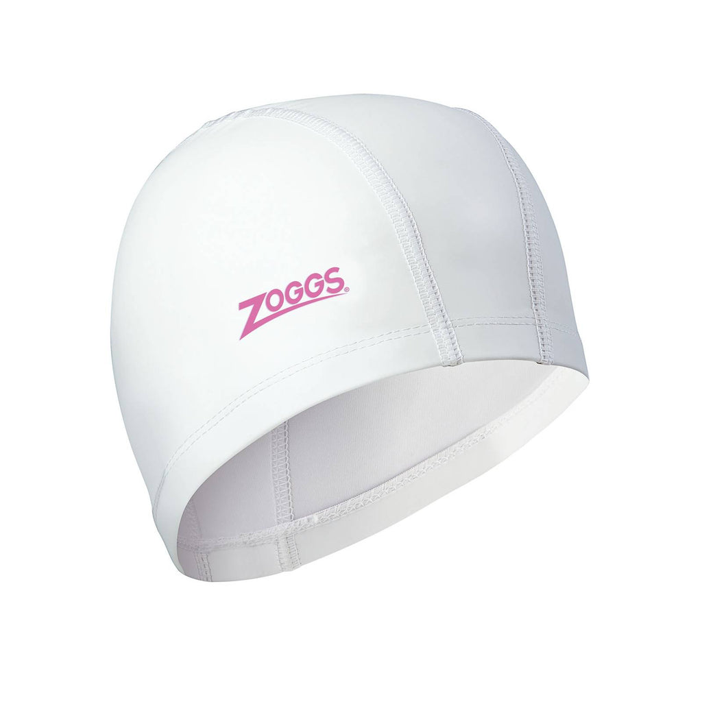 Bonnet de bain nylon spandex revêtu de PU blanc-rose Zoggs 465034WHPK