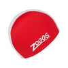 Bonnet de bain junior en polyester Rouge-Blanc Zoggs 465046RDWH