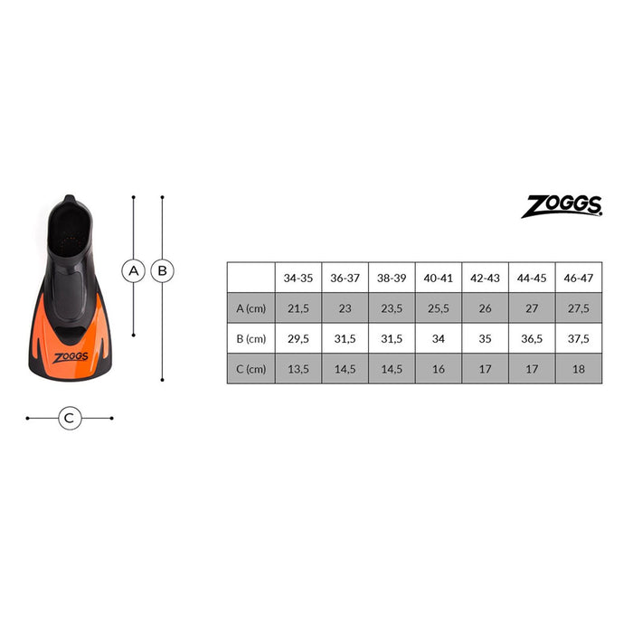 Palmes de natation Swim Energynx noir-orange EU 46-47 - UK 11-12 Zoggs 465214SFOR46