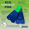 Pinne da Nuoto a Pala Corta Eco Nero-Arancione EU 37-38-UK 4-5-US 5-6 Zoggs 465220BKOR45