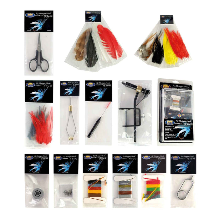Fly Tying Kit With Tools And Parts Blister Set Lineaeffe 5030013