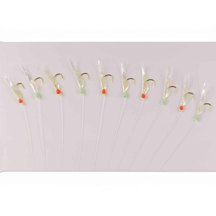 Sabiki Rig piel de pescado arcoíris 10 anzuelos dorados tamaño 4 Hikaru 5640204