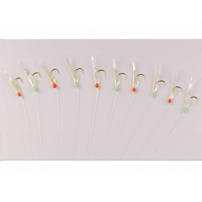 Sabiki Rig piel de pescado arcoíris 10 anzuelos dorados tamaño 6 Hikaru 5640206