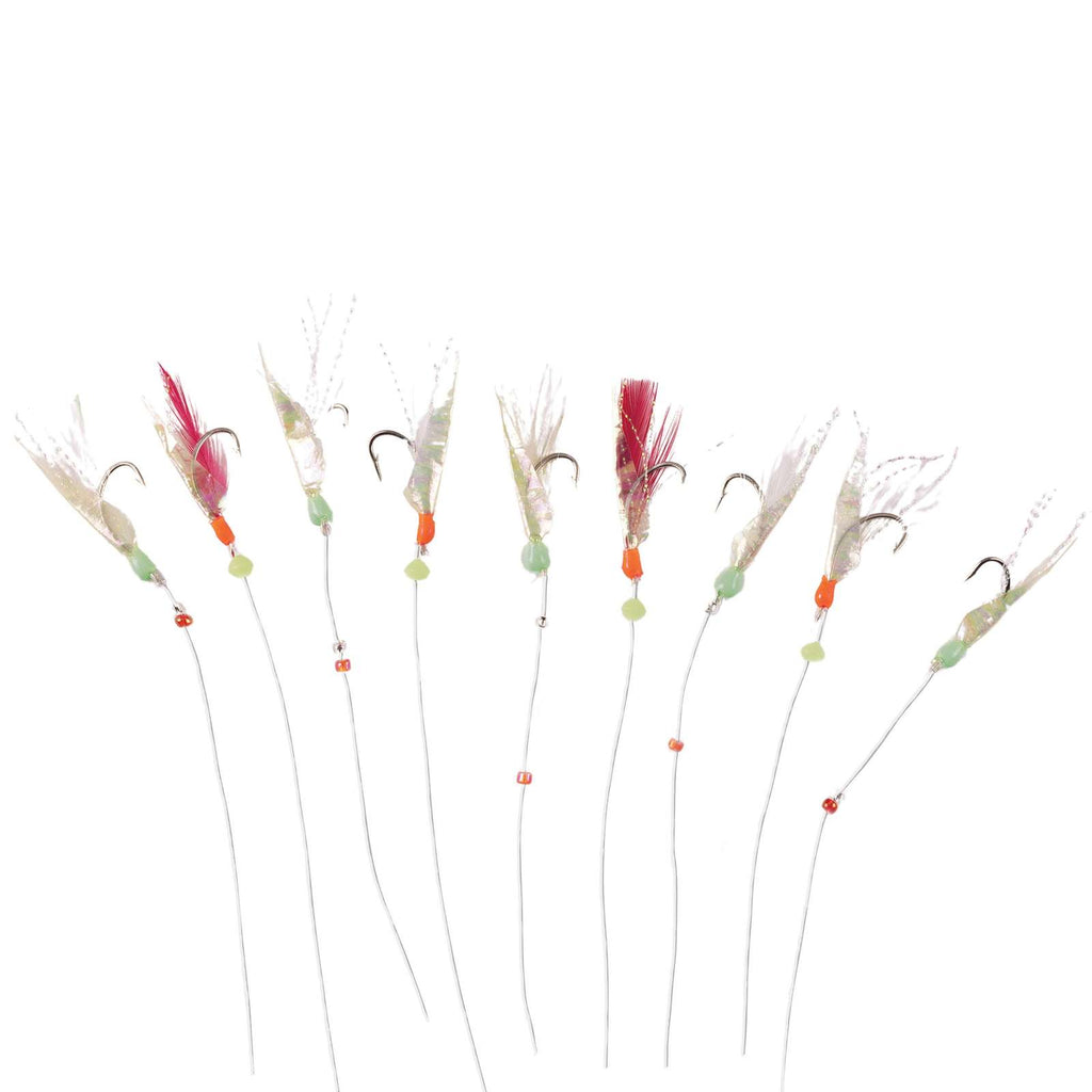 Sabiki Rig piel de pescado arcoíris 10 anzuelos niquelados tamaño 4 Hikaru 5640304