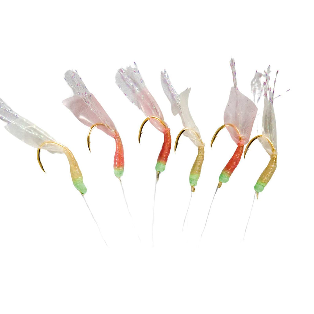 Sabiki Rig Shrimp Mixed Colours 6 Golden Hooks Size 2 Hikaru 5648102