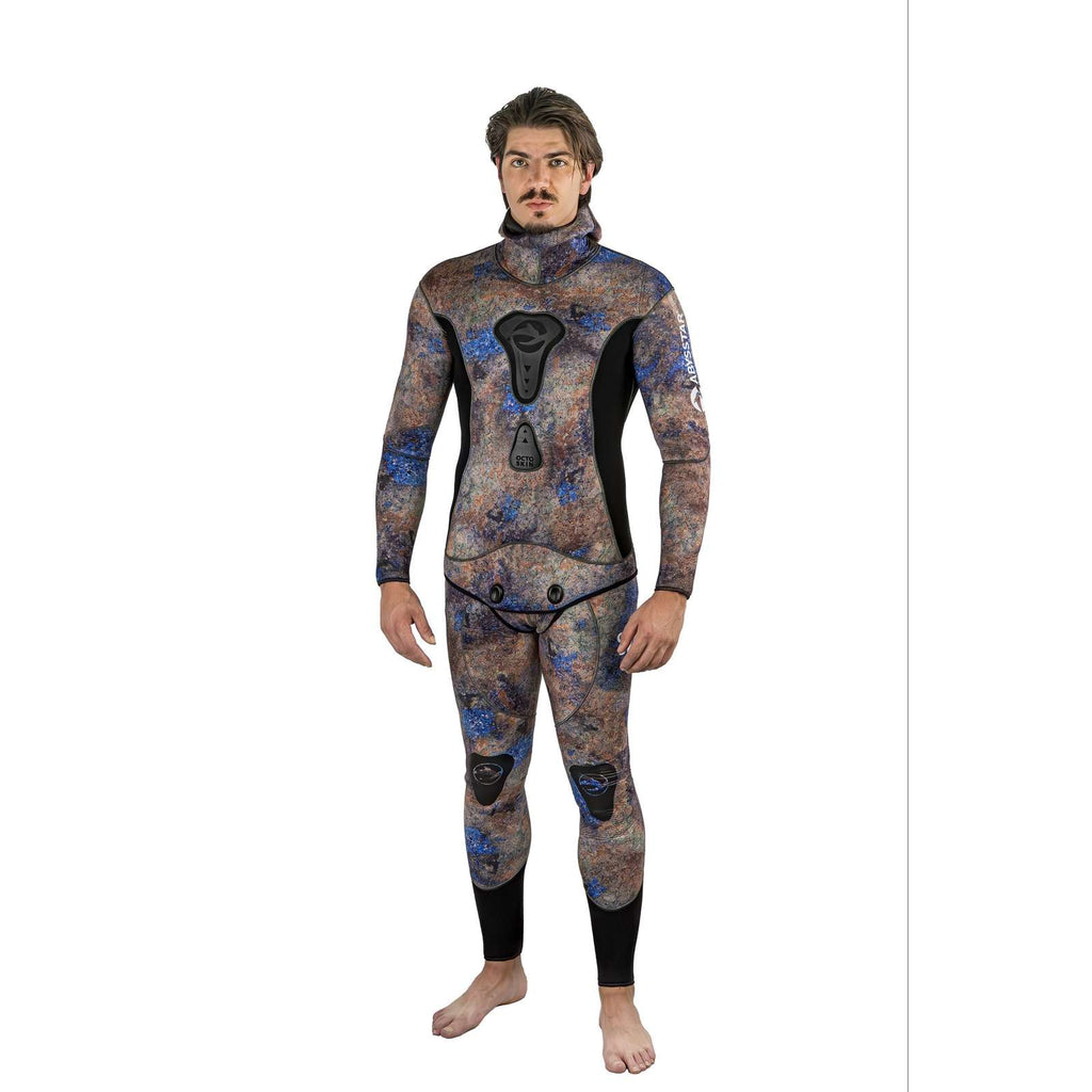 Spearfishing Full Wetsuit Octoskin Man 5mm Camo-Brown-Blue M Abysstar 59031