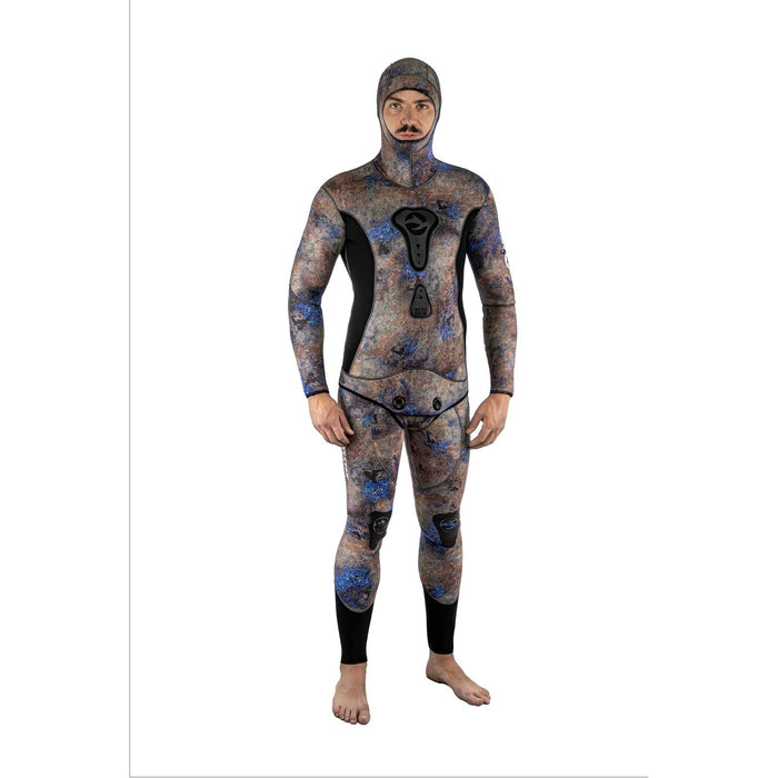 Spearfishing Full Wetsuit Octoskin Man 3mm Camo-Brown-Blue M Abysstar 59036